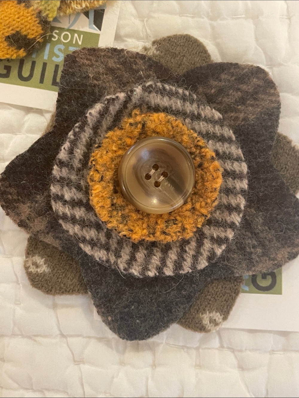 Lapel pins made from wool fabric 5” diameter. - Picture 4 of 7